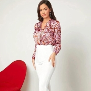 KOTTY Womens High Rise Viscose Rayon Bootcut Solid Trousers